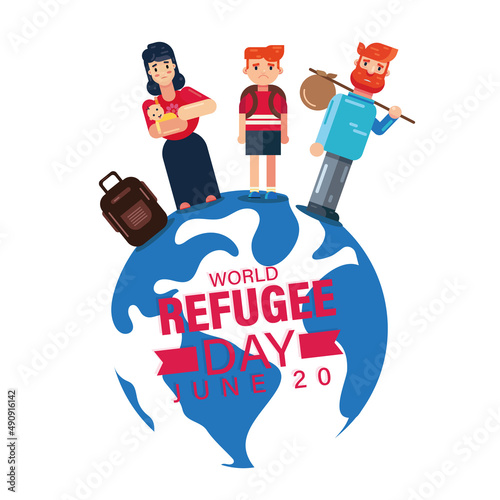 vector graphic of world refugee day good for world refugee day celebration. flat design. flyer design, flat illustration poster banner