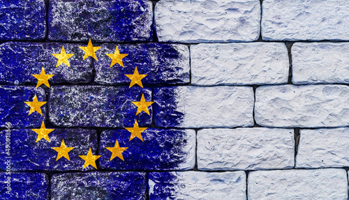 Flagge der Europäischen Union auf Grunge Hintergrund