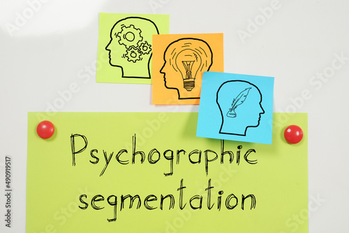 Psychographic segmentation is shown on the business photo using the text photo
