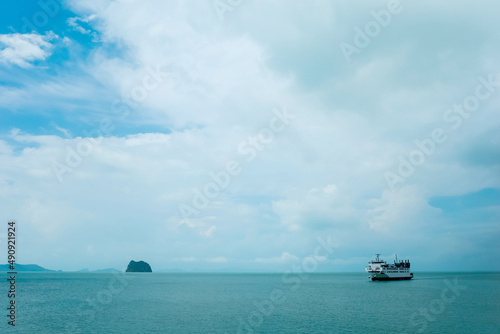 The ferry floating on the sea © Witchuda