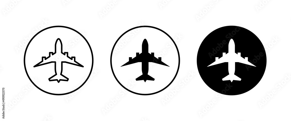 Plane, aircraft, Airplane travel, air plane flight icons button, vector, sign, symbol, logo, illustration, editable stroke, flat design style isolated on white linear pictogram Plane, aircraft, Airplane travel, air plane flight icons button, vector, sign, symbol, logo, illustration, editable stroke, flat design style isolated on white linear pictogram