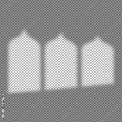Arabic style windows transparent shadow Vector