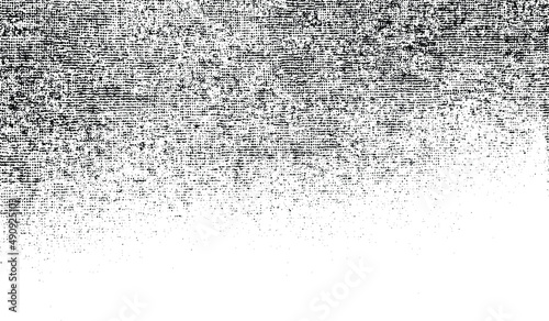 Abstract vector noise. Small particles of debris and dust. Distressed uneven background. Grunge texture overlay with fine grains isolated on white background. Vector illustration. EPS10.