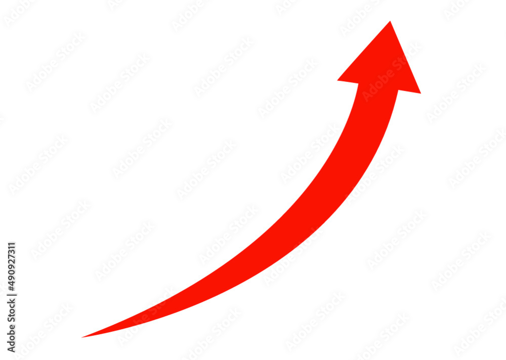 矢印 上がる 伸びる 成長 アップ 上昇 増加 上昇中 急成長 上向き 急上昇 レベルアップ アイコン 方向 強調 素材 ワンポイント 向上 グラデーション 記号 マーク カーブ 曲線 シンプル イラスト Stock Vector Adobe Stock