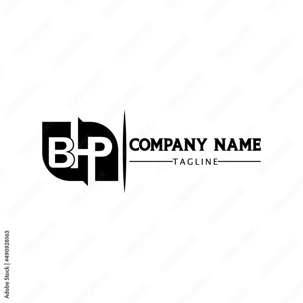 Obraz premium BHP creative modern initial monogram logo, typography three letters logo
