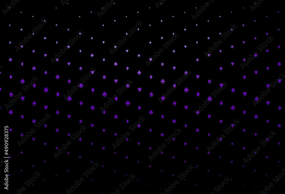 Dark Purple vector background with cards signs. Dark Purple vector background with cards signs.