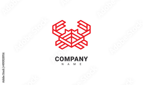 company & restaurant template crab logo