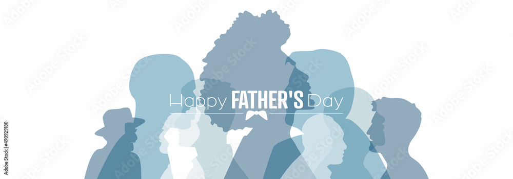 Naklejka premium Happy Father's Day card. Flat vector illustration.