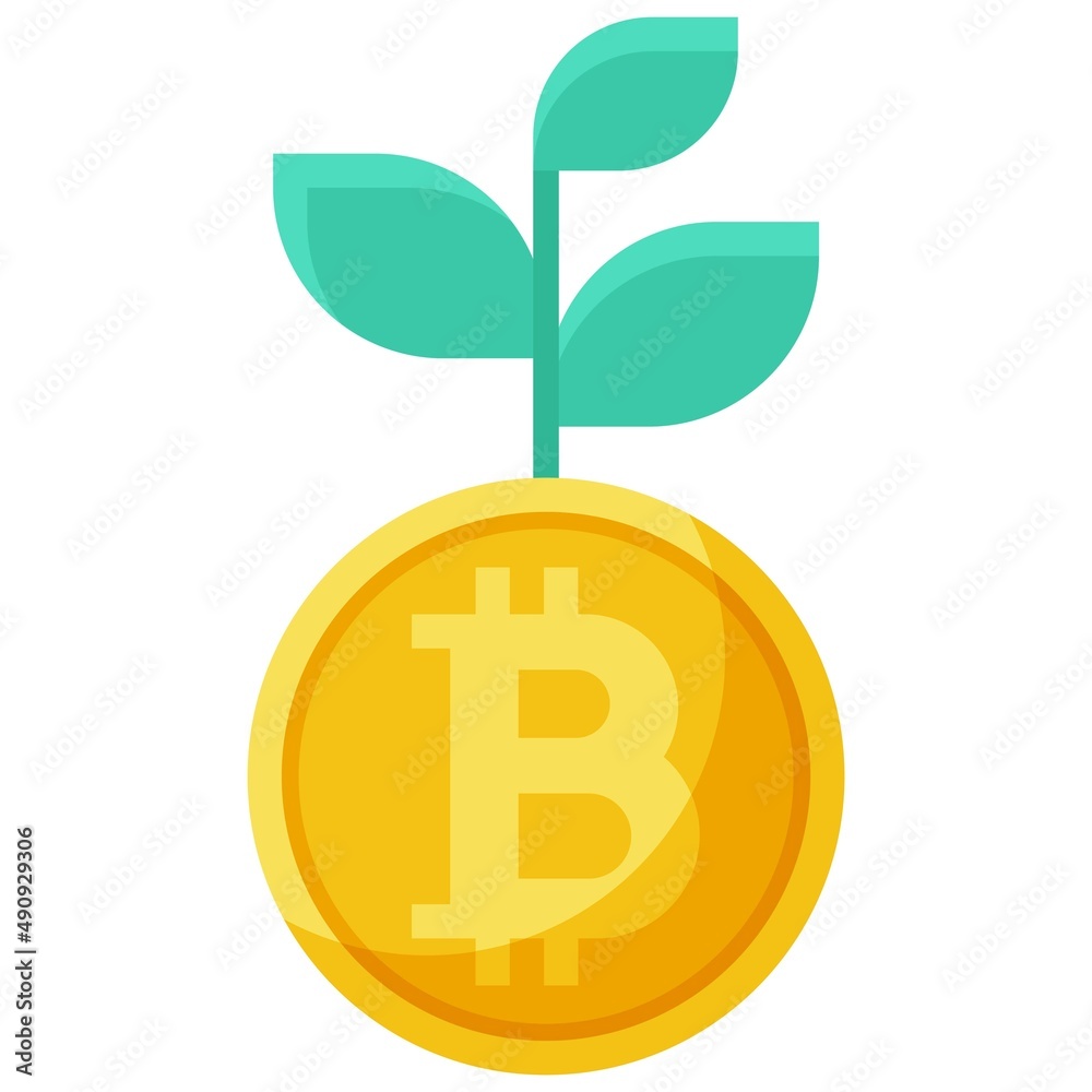 Investment icon, Bitcoin related vector illustration