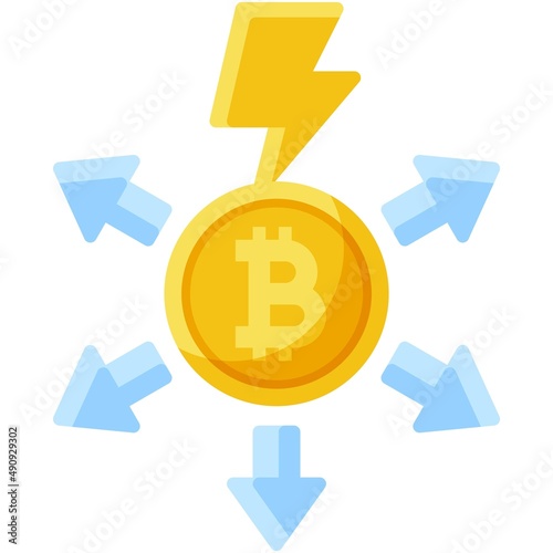 Liquidate icon, Bitcoin related vector illustration