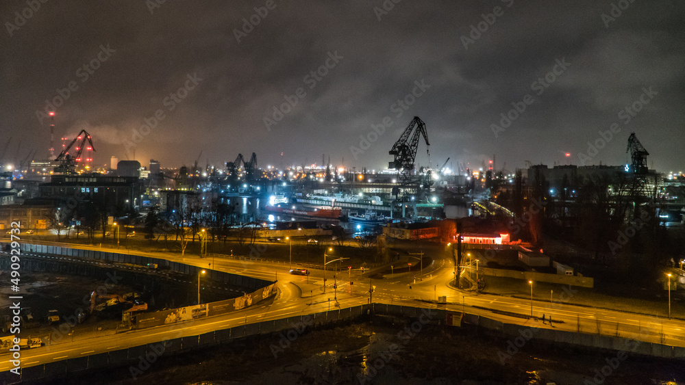 Fototapeta premium Gdańsk nocą