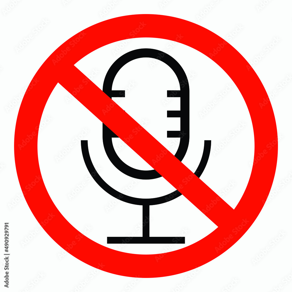 No microphone. No sound. Music ban. The microphone is off. Shopping cart isolated minimal single flat linear icon for application and info-graphic. Commercial line vector icon for websites and mobile No microphone. No sound. Music ban. The microphone is off. Shopping cart isolated minimal single flat linear icon for application and info-graphic. Commercial line vector icon for websites and mobile