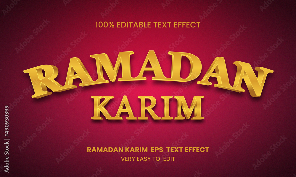 Ramadan Karim Modern 3d editable text effect