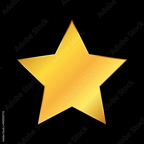 gold colored vector star banner for customer produkt rating on black background	