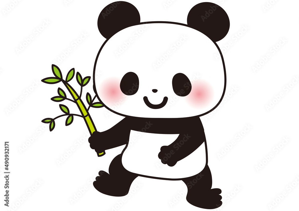 Obraz premium パンダ,ぱんだ,動物,動物園,かわいい,可愛い,笹,子供向け,ジャイアントパンダ,大熊猫,熊猫,白黒,中国,アニマル,キャラクター,生物,飼育,生き物,サファリパーク,アイコン,草食動物,イラスト