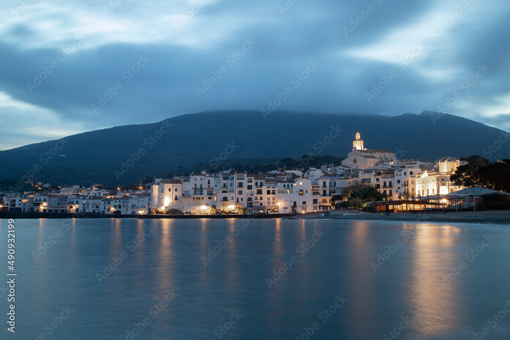 Cadaques town at night