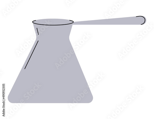 Coffee turk Vector Flat Illustration. Kitchenware element. Kitchen utensil.