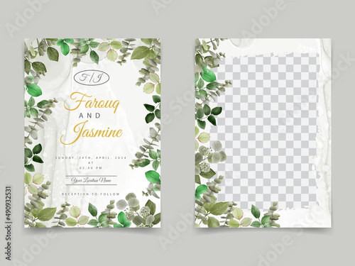 Greenery eucalyptus wedding invitation