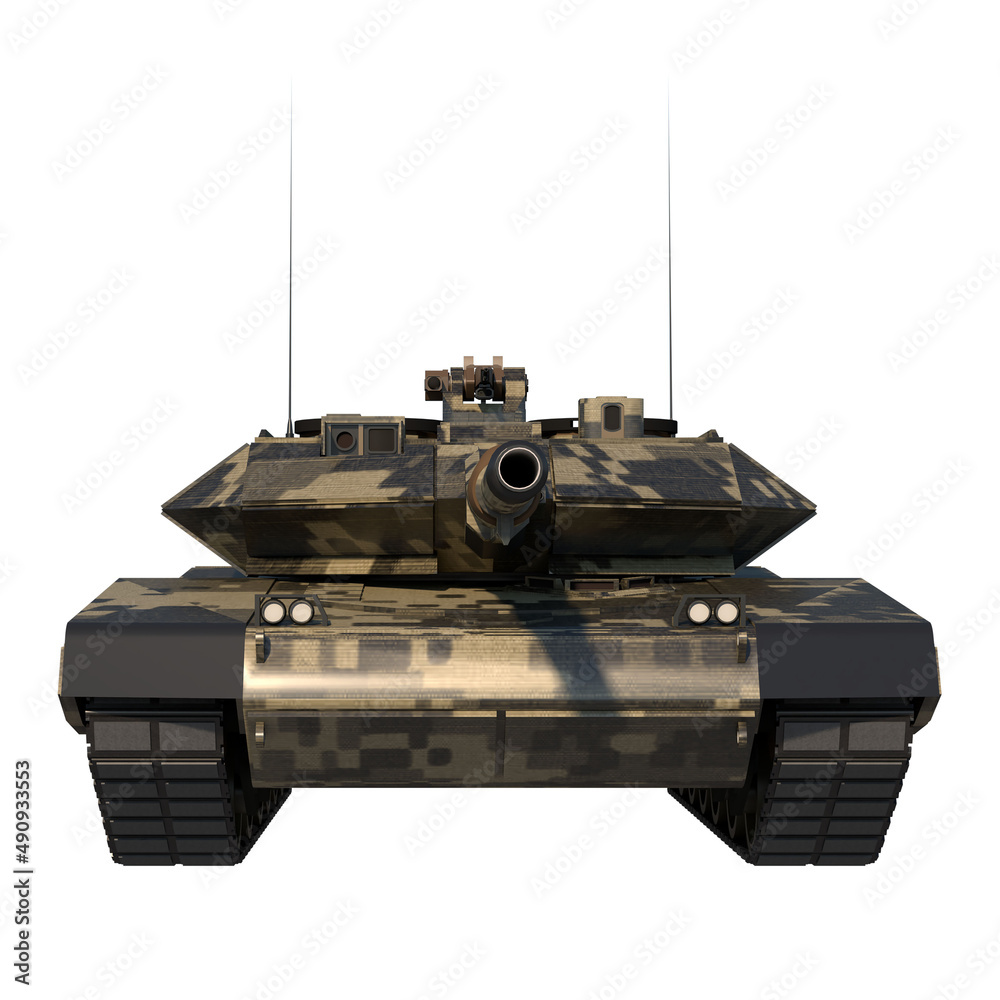 Leopard tank combat vehicle- Front view white background 3D Rendering Ilustracion 3D
Leopard tank combat vehicle- Front view white background 3D Rendering Ilustracion 3D