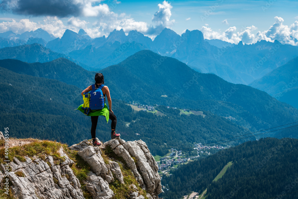 Fototapeta premium Dolomites. Monte Civetta and the Coldai lake. Dream summer