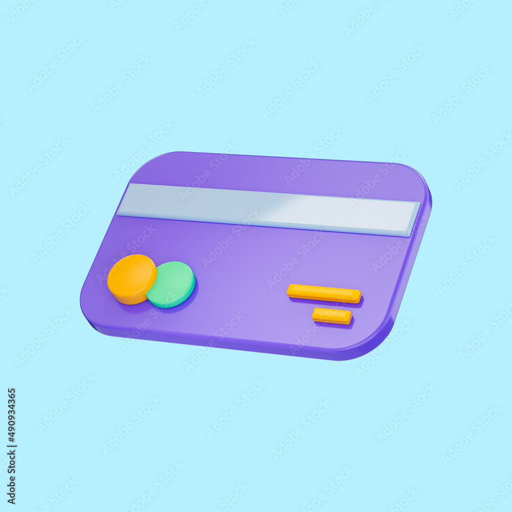 credit debit card icon 3d render concept for Money refund finance savings and cashback offers credit debit card icon 3d render concept for Money refund finance savings and cashback offers