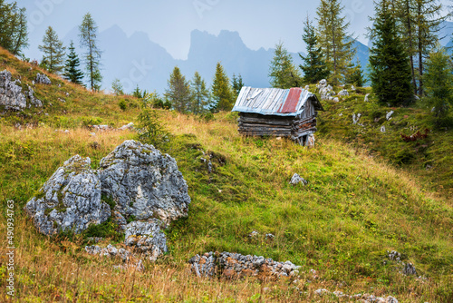 Dolomites. Monte Civetta and the Coldai lake. Dream summer photo