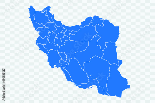 Iran Map blue Color on Backgound png