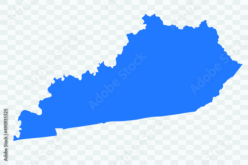KENTUCKY Map blue Color on Backgound png