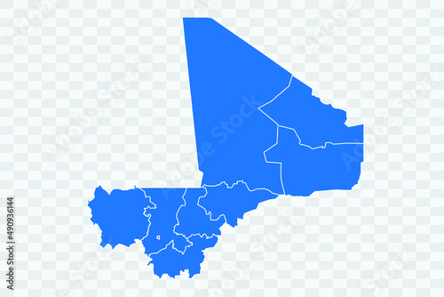  Mali Map blue Color on Backgound png