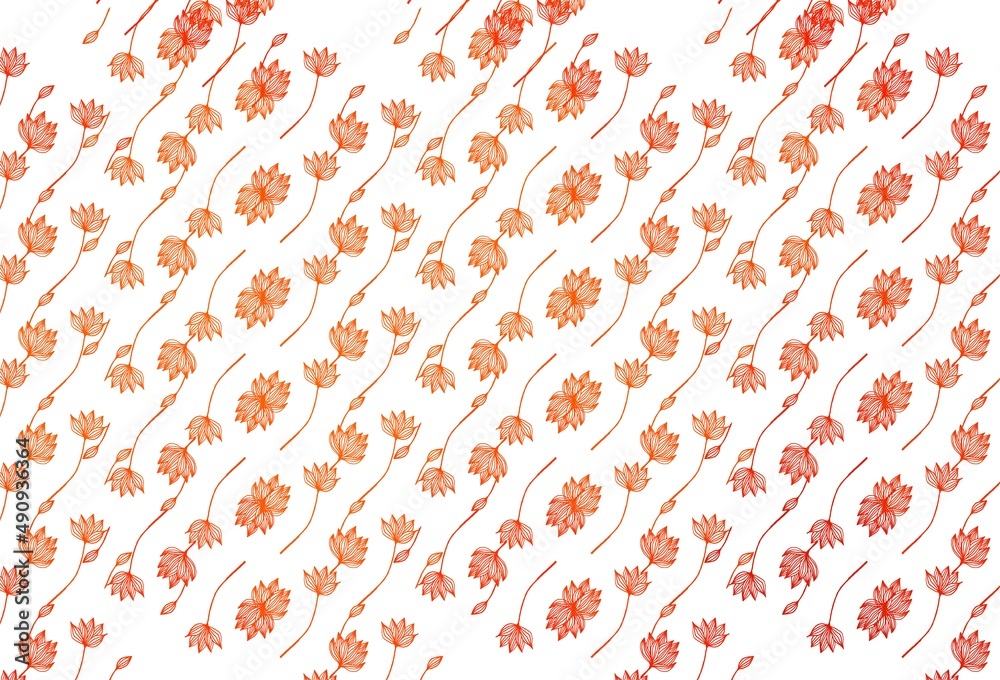 Naklejka premium Light Orange vector doodle backdrop.