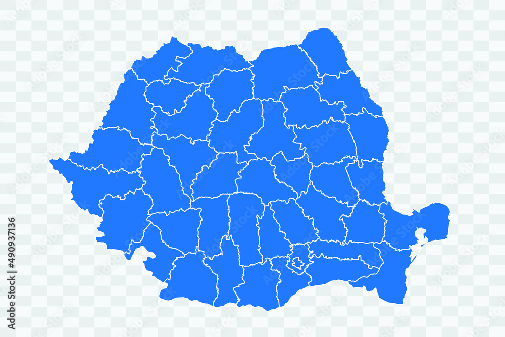 Romania Map blue Color on Backgound png