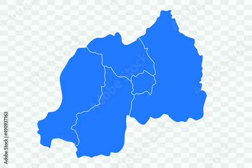 Rwanda Map blue Color on Backgound png