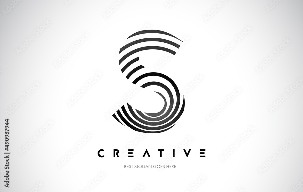 S Lines Warp Logo Design. Letter Icon Made with Black Circular Lines. S Lines Warp Logo Design. Letter Icon Made with Black Circular Lines.