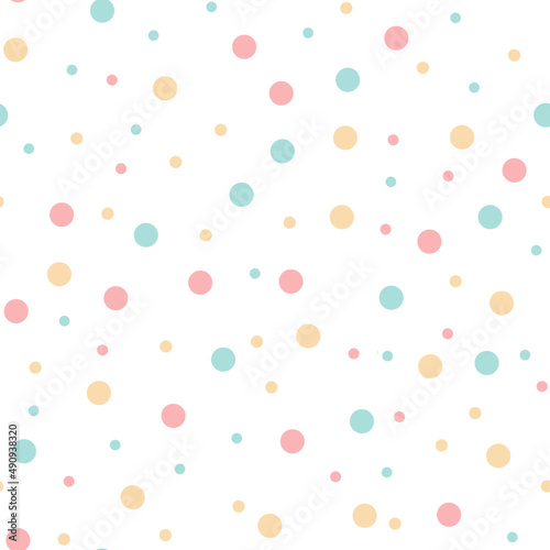 Colorful, abstract, diverse seamless pattern with colorful spots