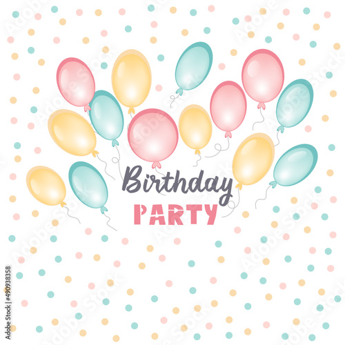 happy birthday card with balloons
