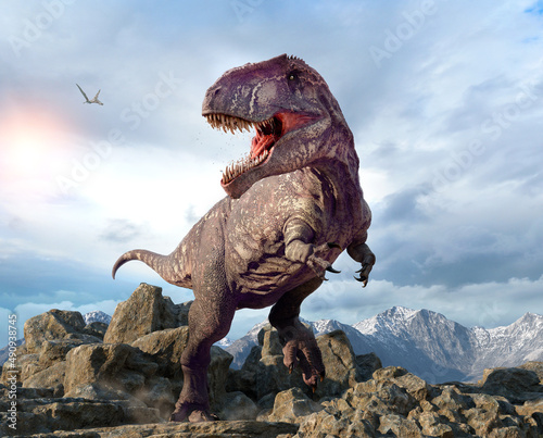Giganotosaurus from the Cretaceous era 3D illustration © warpaintcobra