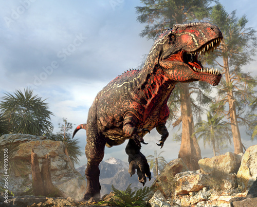 Giganotosaurus from the Cretaceous era 3D illustration © warpaintcobra