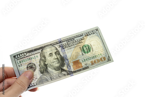 United states hundred dollars money bill. Counterfeit money concept. One hundred American dollars. 100. New sample money.