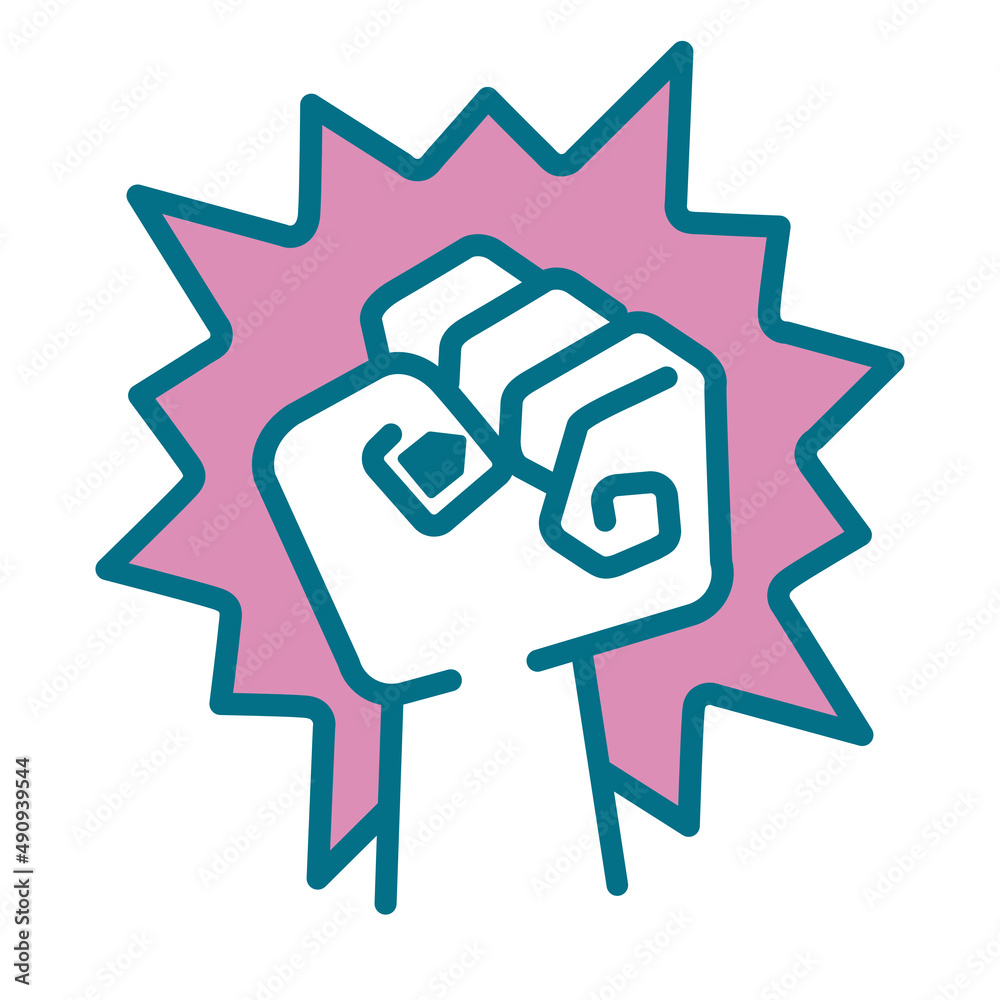 power fist in pink starburst power fist in pink starburst
