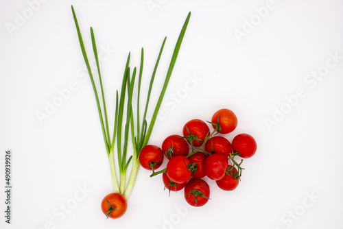 Cherry tomatoes and green onions