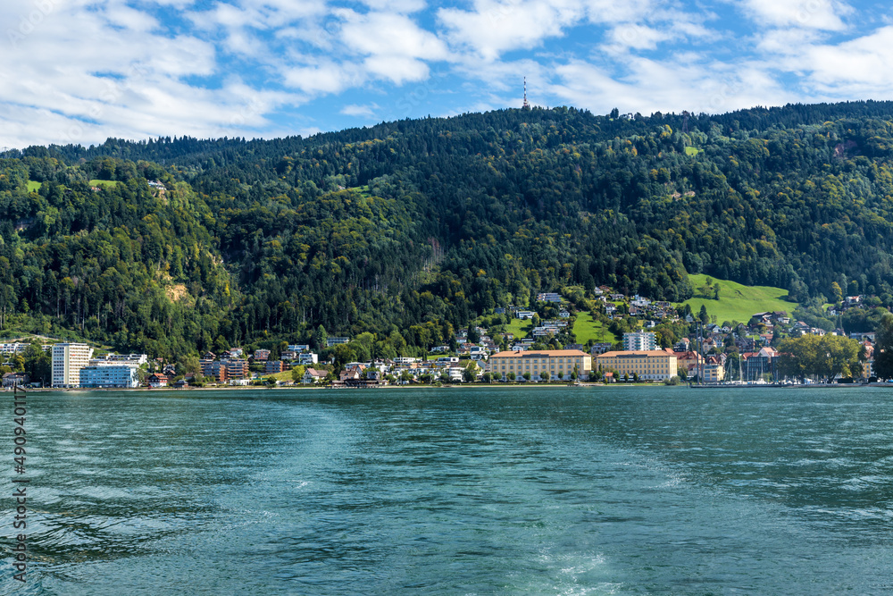 Bregenz, Austria. Scenic view of the city from Lake Constance