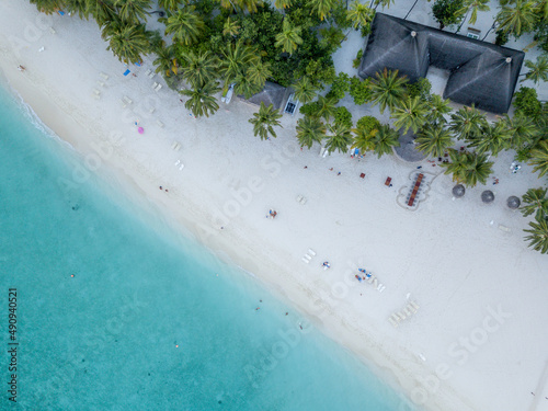Maldive, aerial view of a spectacular beach
