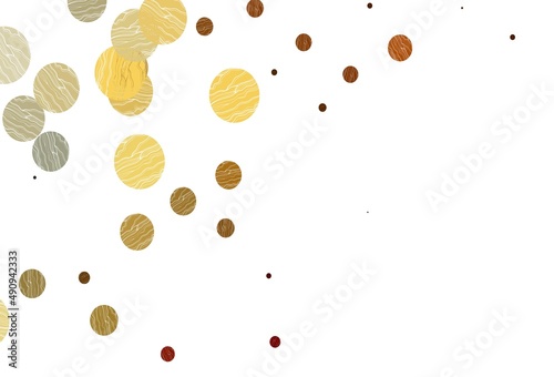 Light orange vector background with bubbles.