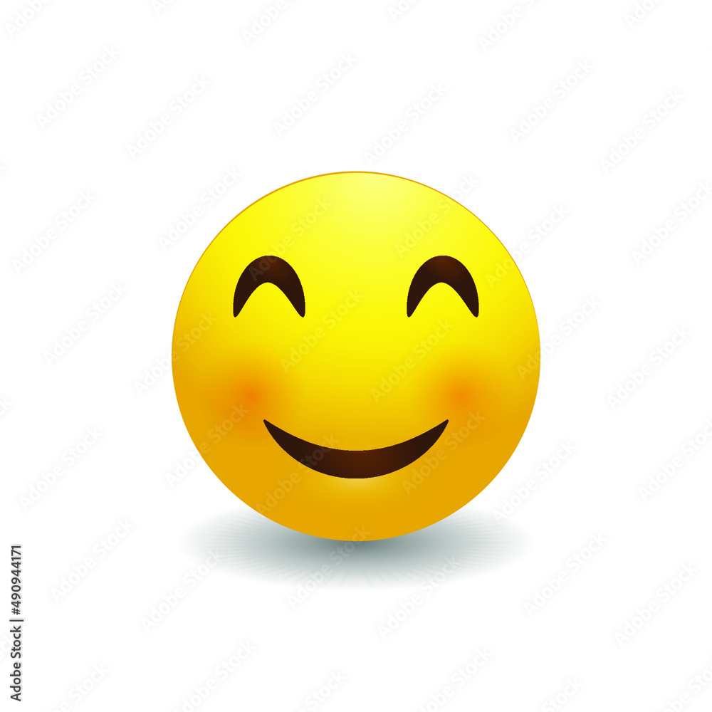 Fototapeta premium Happy Smiley Face 3D Stylized