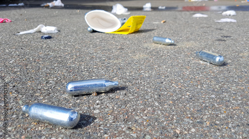 Nitrous oxide patrons used for laughing gas as a drug in Denmark and dumped in the streets