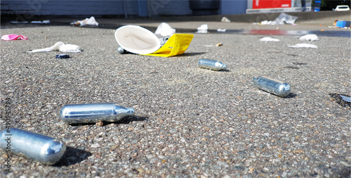 Nitrous oxide patrons used for laughing gas as a drug in Denmark and dumped in the streets