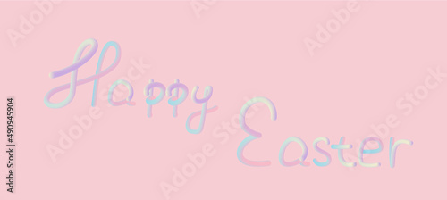 3D inscription Happy Easter on a pink background