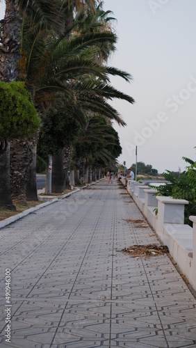 Empty road over beach coastline 