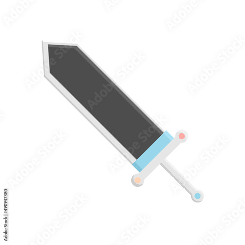 Sword Flat Illustration. Clean Icon Design Element on Isolated White Background