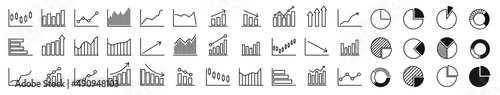 Growing bar graph icon. Simple pictograms